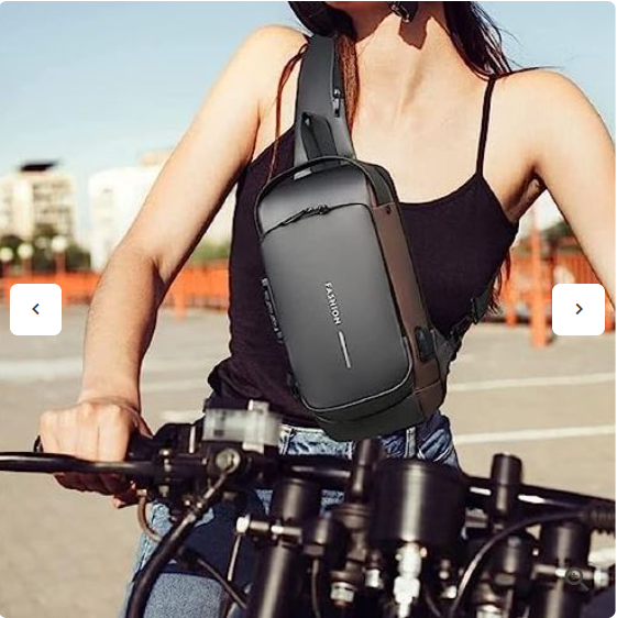 Bolso Deportivo Antirrobo, Bolso Cruzado Impermeable con Carga USB