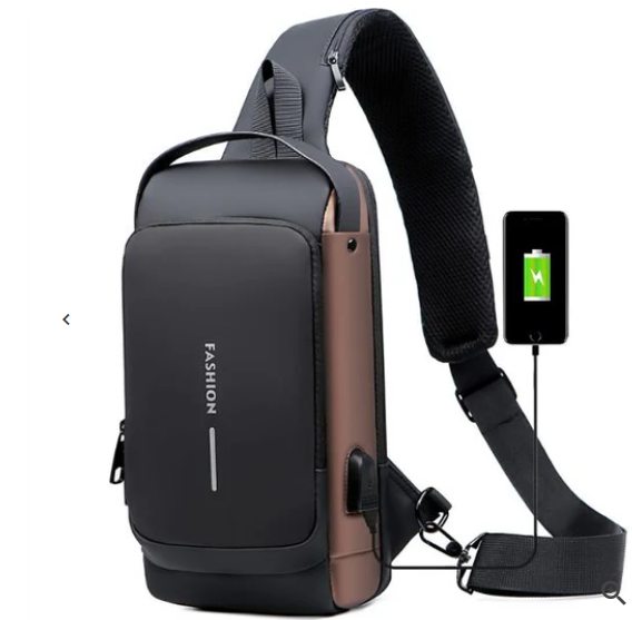 Bolso Deportivo Antirrobo, Bolso Cruzado Impermeable con Carga USB