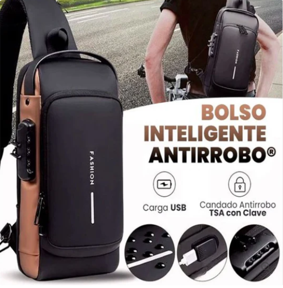 Bolso Deportivo Antirrobo, Bolso Cruzado Impermeable con Carga USB