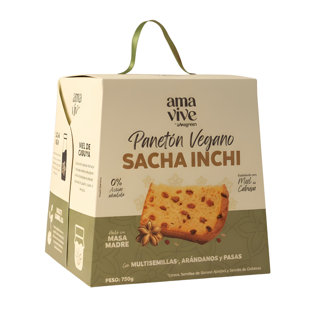 PANETÓN VEGANO SIN AZÚCAR AÑADIDA CON SACHA INCHI,...